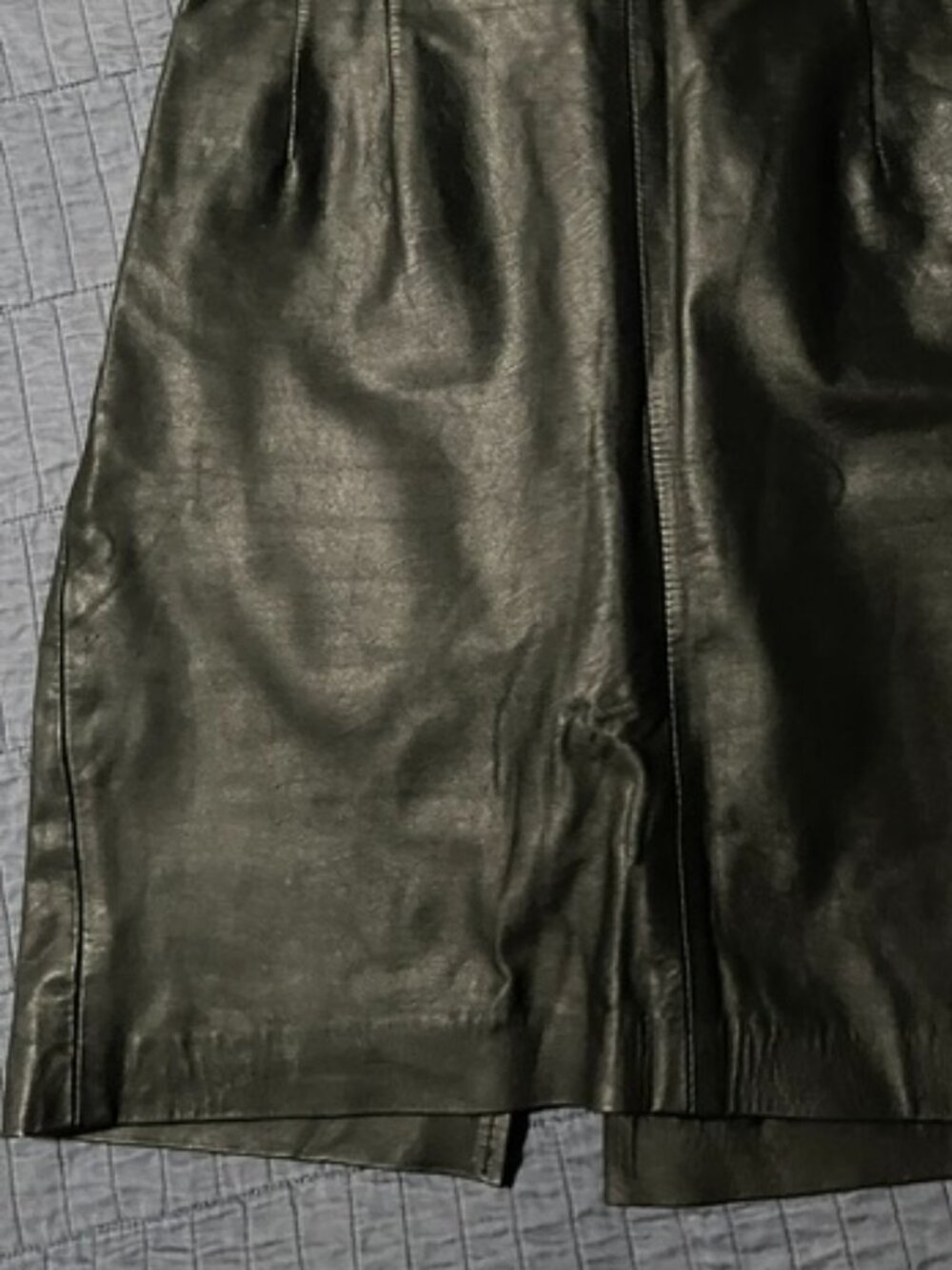 Genuine Leather Skirt Black Fully Lined